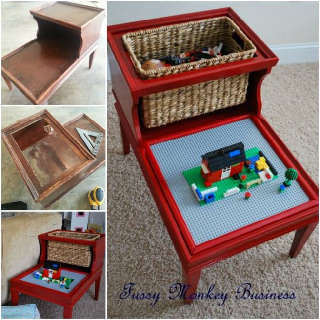 DIY Repurposed Lego Table from Side Table