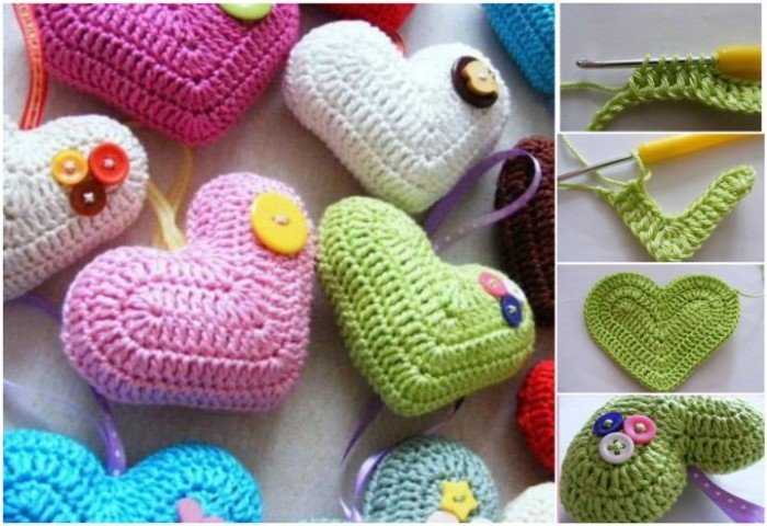 DIY Crochet 3D Heart free pattern