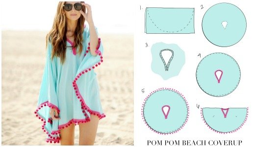 Fab Sanat DIY Kolay Pom Pom Trim Plaj Coverup