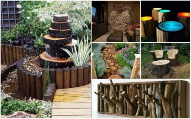 DIY Rustic Log Decorating Ideas for Home and Garden