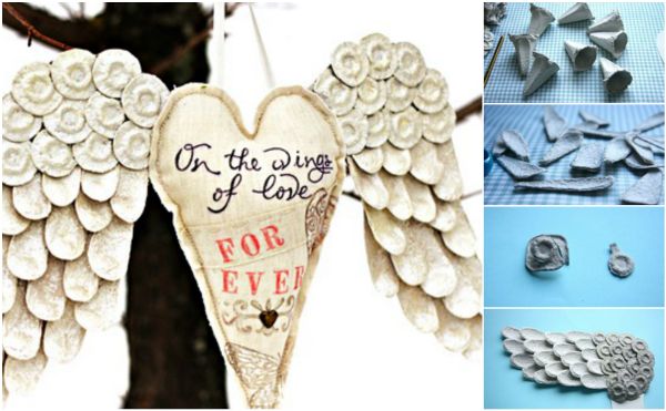  Upcycled Egg Carton Decorating Ideas and Tutorials - angel wings