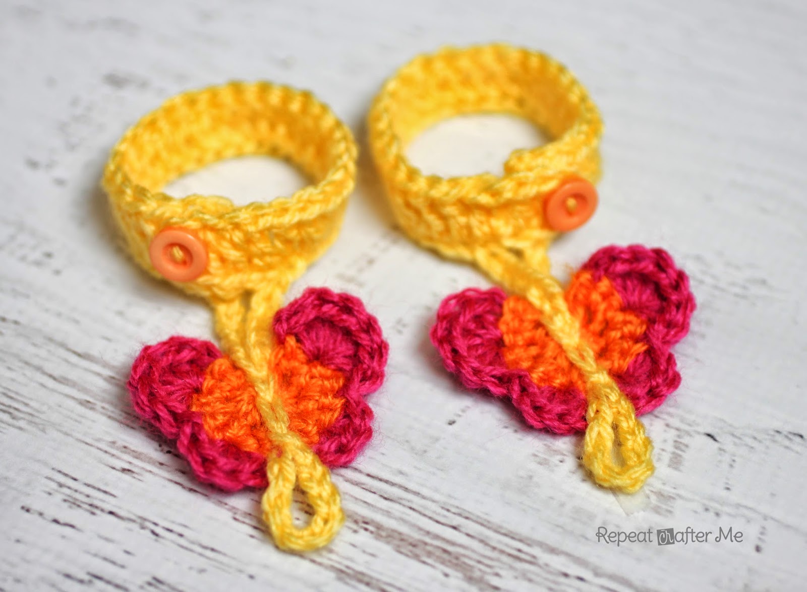 FabArtDIY Crochet Butterfly Barefoot Sandals4