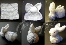 DIY Cute Knitted Bunny From A Square Free Knitting Pattern DIY Cute Knitted Bunny From A Square Free Knitting Pattern