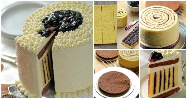 FabArtDIY How to Make Fab Chocolate Blueberry Striped Cake