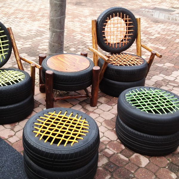 DIY Tire Seats--20+ DIY Ways to Repurpose Old Tires for Home and Garden