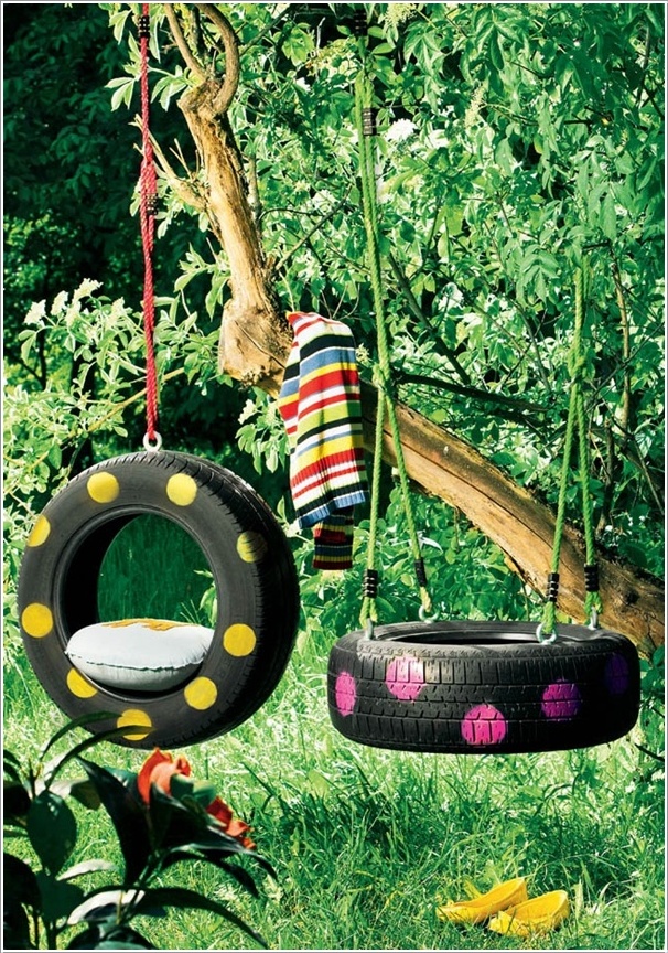 DIY Tire Swings--20+ DIY Ways to Repurpose Old Tires for Home and Garden