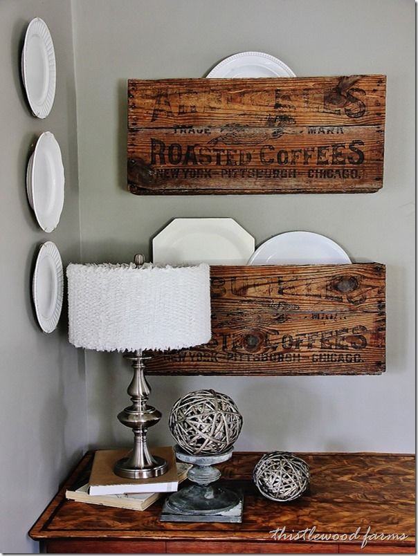 Wood Wine Crate Ideas and Projects - DIY Split Wood Crate Shelves