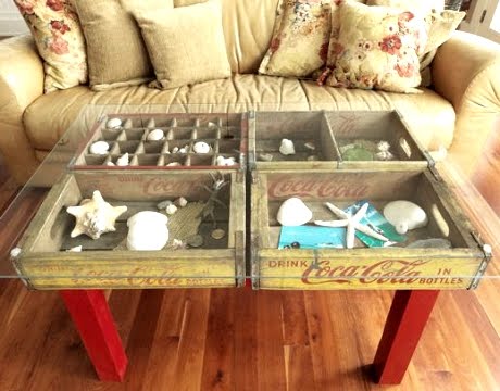 FabArtDIY Wood Wine Crate Ideas and Projects- diy Wood Soda Crate Display Table