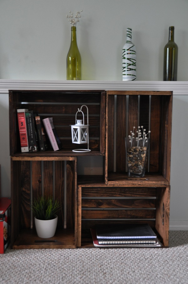 FabArtDIY Wood Wine Crate Ideas and Projects - Wood Crate Book Case