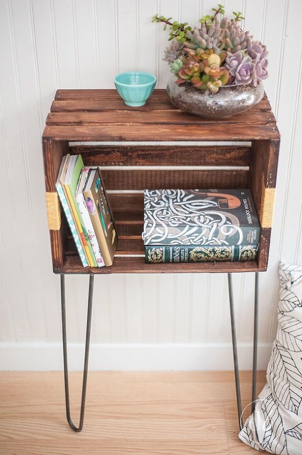 FabArtDIY Wood Wine Crate Ideas and Projects - DIY Wood Crate Console Table and Shelf