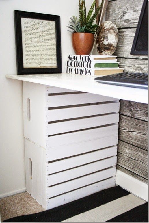 FabArtDIY Wood Wine Crate Ideas and Projects - diy Wood Crate Desk