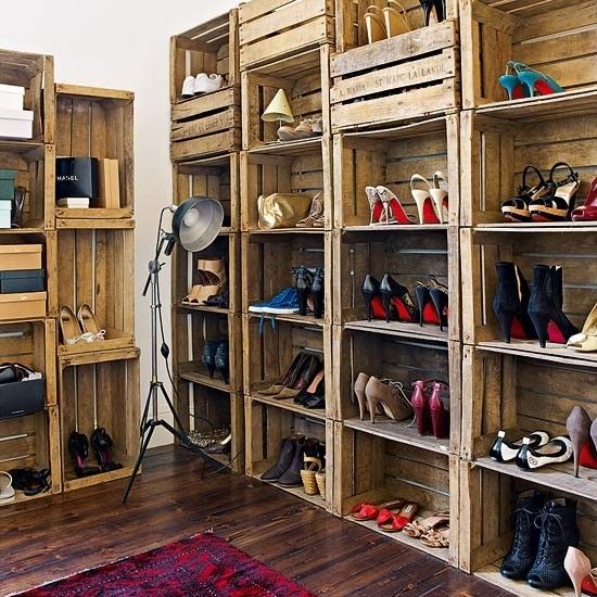 FabArtDIY Wood Wine Crate Ideas and Projects - Wood Wine Crate Shoe Organizer