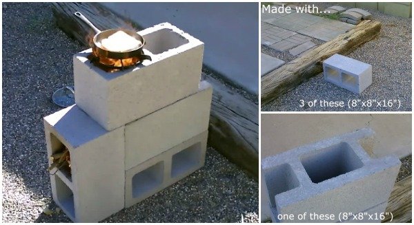 FabartDIY Concrete Cinder Block Rocket Stove