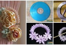 DIY Ribbon Flower Curtain Knot from Old CD Fabartdiy CD into curtain knot