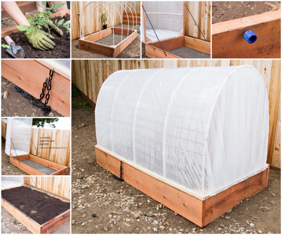Diy Covered Greenhouse Raised Garden Bed How To Build A Greenhouse Raised Garden Bed