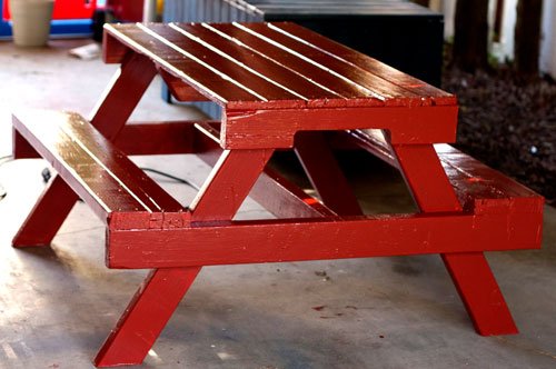 20+ Outdoor Pallet Furniture DIY ideas and tutorials- DIY Pallet Picnic Table