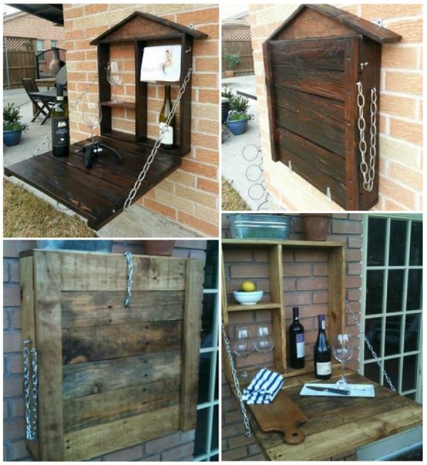 Outdoor Pallet Furniture DIY ideas and tutorials - diy pallet wine bar