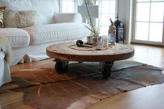 Repurposed Wire Spool Furniture Ideas-diy wire spool coffee table