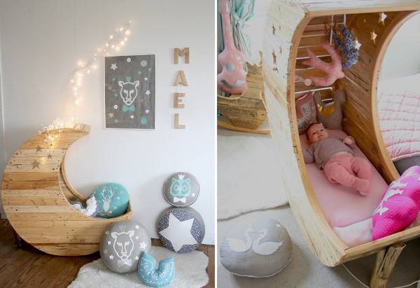 Repurposed Wire Spool Furniture Ideas - pallet baby crib