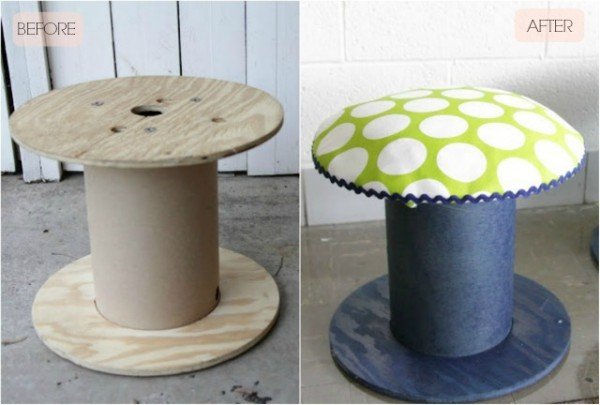 fabartdiy Repurposed Wire Spool Furniture Ideas - diy Electrical wire Spool Stools