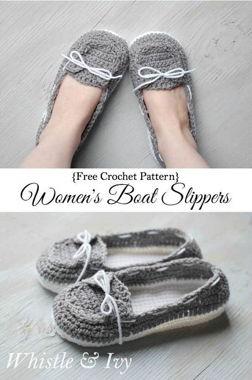 Crochet Adult Button Loafer Free Pattern 