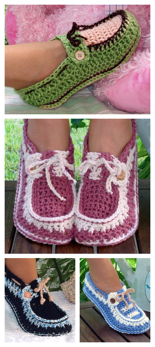 Crochet Adult Button Loafer Pattern Free & Paid