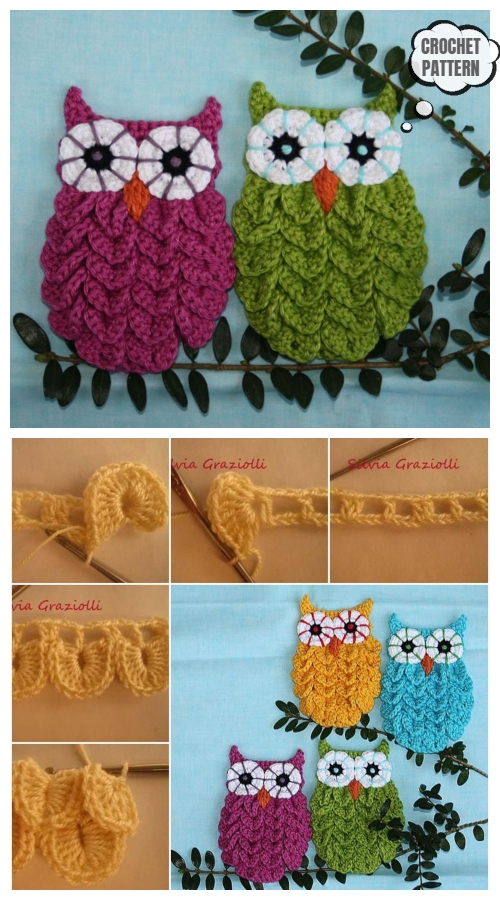 Crochet Crocodile Stitch Owl Wall Art Free Crochet Patterns