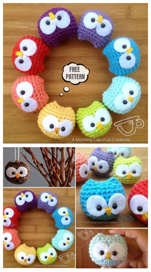 Crochet Baby Owl Ornament Amigurumi Free Patterns