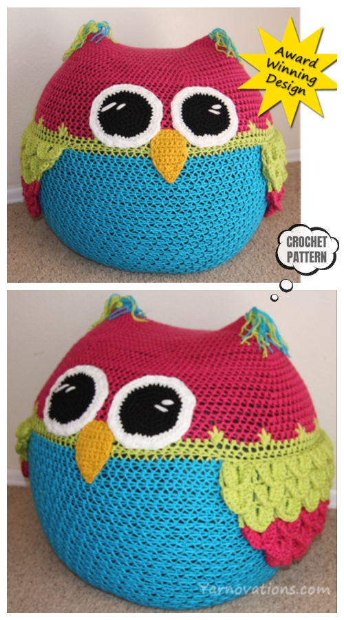 Crochet Bean Bag Chair Owl Crochet Patterns