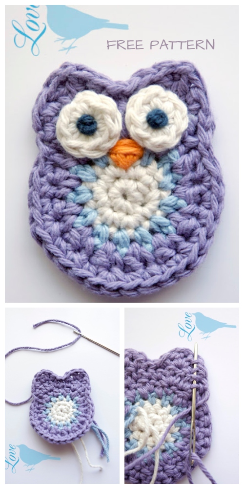 Crochet Owl Applique Free Crochet Patterns