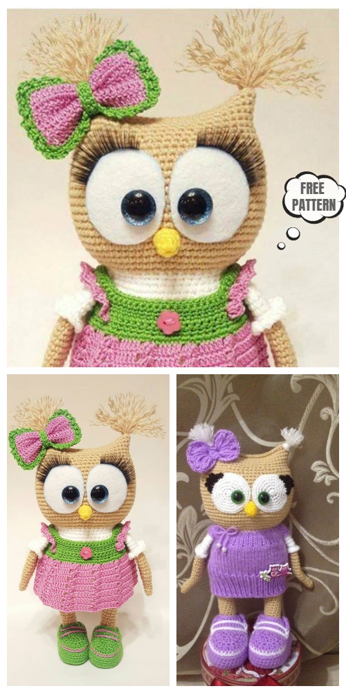 Crochet Owl In Dress Amigurumi Free Patterns