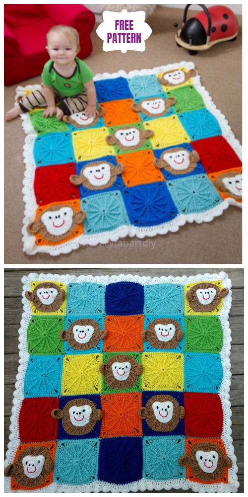 Crochet Monkey Blanket Free Crochet Pattern