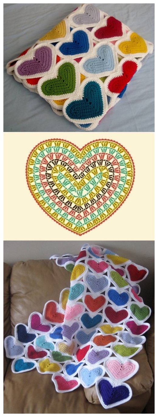 Crochet Heart Blanket Free Crochet Pattern