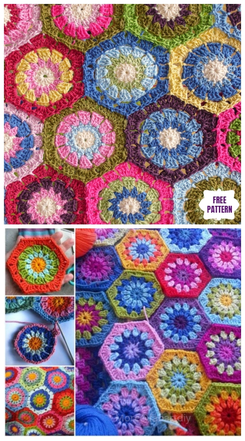 Crochet Hexagon Stitch Blanket Free Crochet Pattern