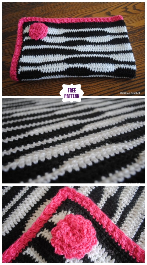 Crochet Zebra Newborn Blanket Free Crochet Pattern