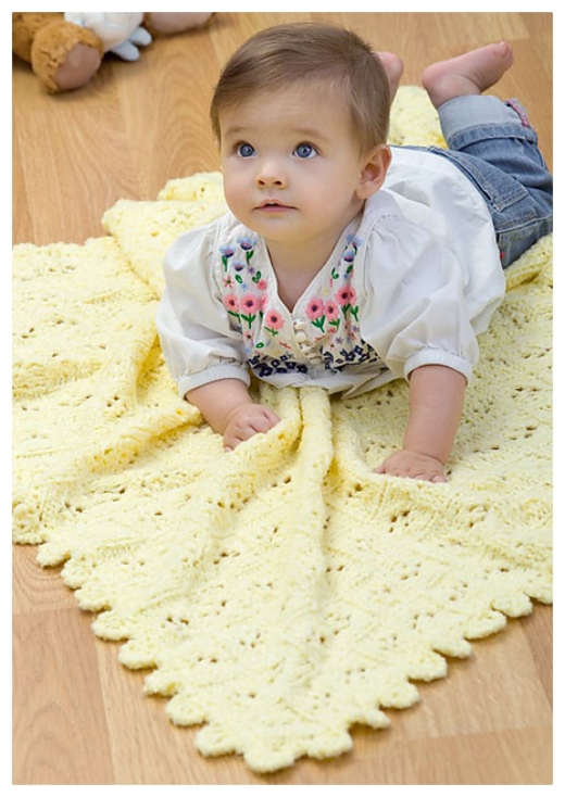 Knit Eyelet Baby Blanket Free Knitting Pattern