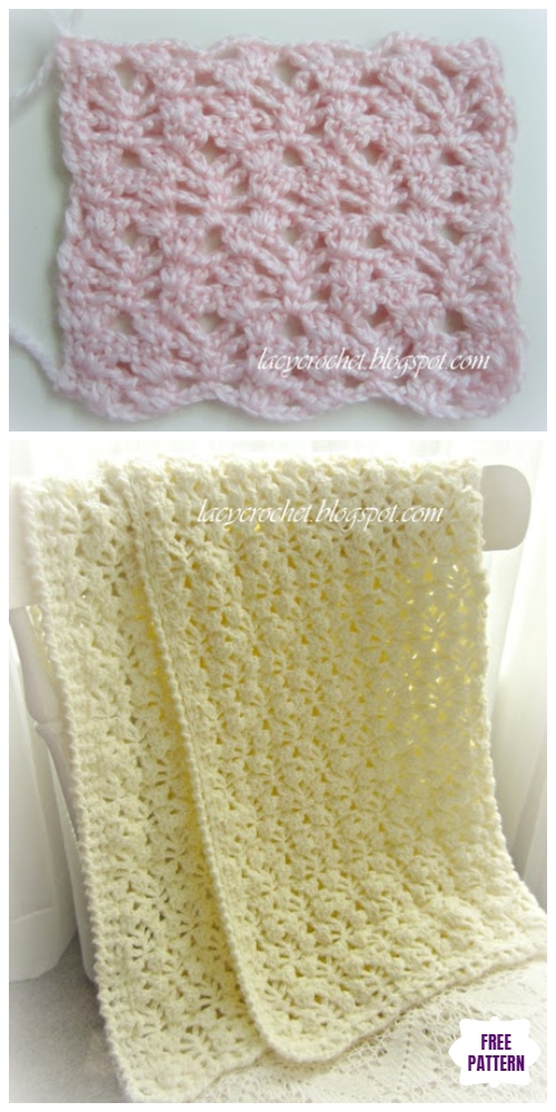 Crochet Lacy Stitch Baby Blanket Free Crochet Pattern