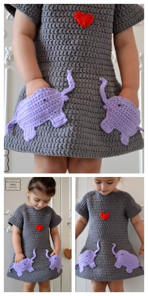 Spring Loved Elephant Jumper Dress Crochet Patterns 