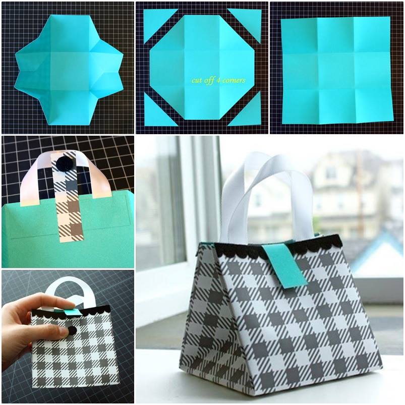 folded paper gift bag diy tutorial