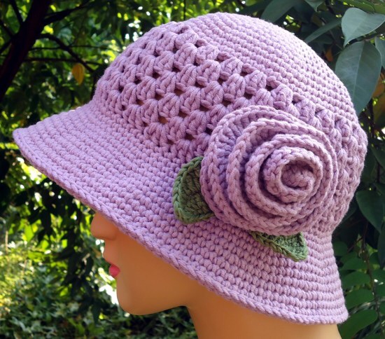 Crochet girls sun hat free pattern