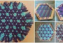 DIY Beautiful Woven Hexagonal Coaster loom weaving technique coaster