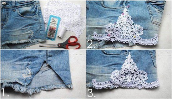 20+ Fabulous DIY Ideas and Tutorials to Refashion Your Old Jeans - Crochet Cutoffs Jean Short easy ﻿﻿D.I.Y Tutorial