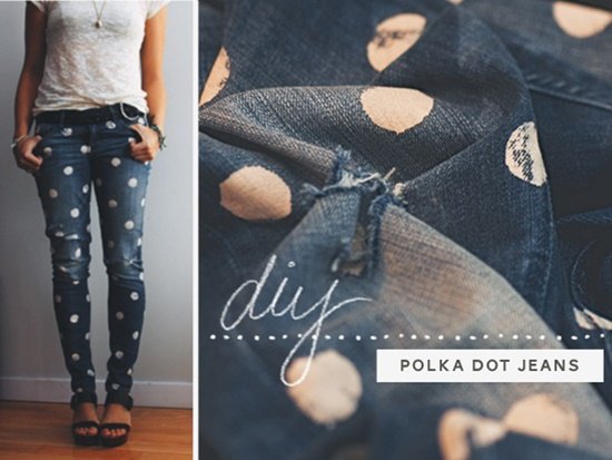 20+ Fabulous DIY Ideas and Tutorials to Refashion Your Old Jeans - ﻿﻿﻿ Dotty Jeans D.I.Y Tutorial