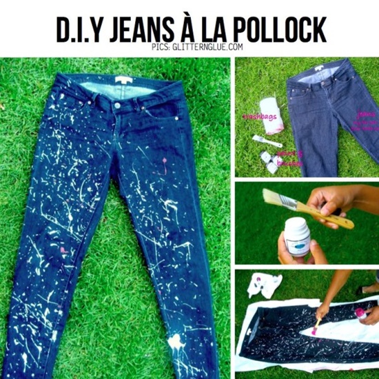 20+ Fabulous DIY Ideas and Tutorials to Refashion Your Old Jeans - ﻿﻿﻿Paint Splattered Jeans D.I.Y Tutorial