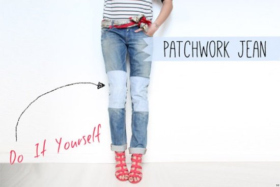 20+ Fabulous DIY Ideas and Tutorials to Refashion Your Old Jeans - ﻿﻿﻿ Patchwork Jeans D.I.Y Tutorial