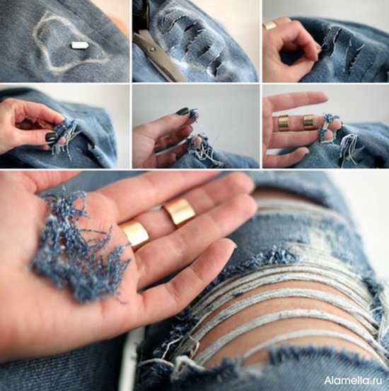 20+ Fabulous DIY Ideas and Tutorials to Refashion Your Old Jeans - ﻿﻿D.I.Y Ripped Jeans Tutorial