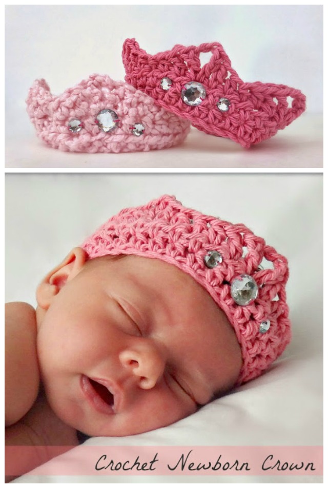 DIY Crochet Newborn Baby Crown Free Pattern