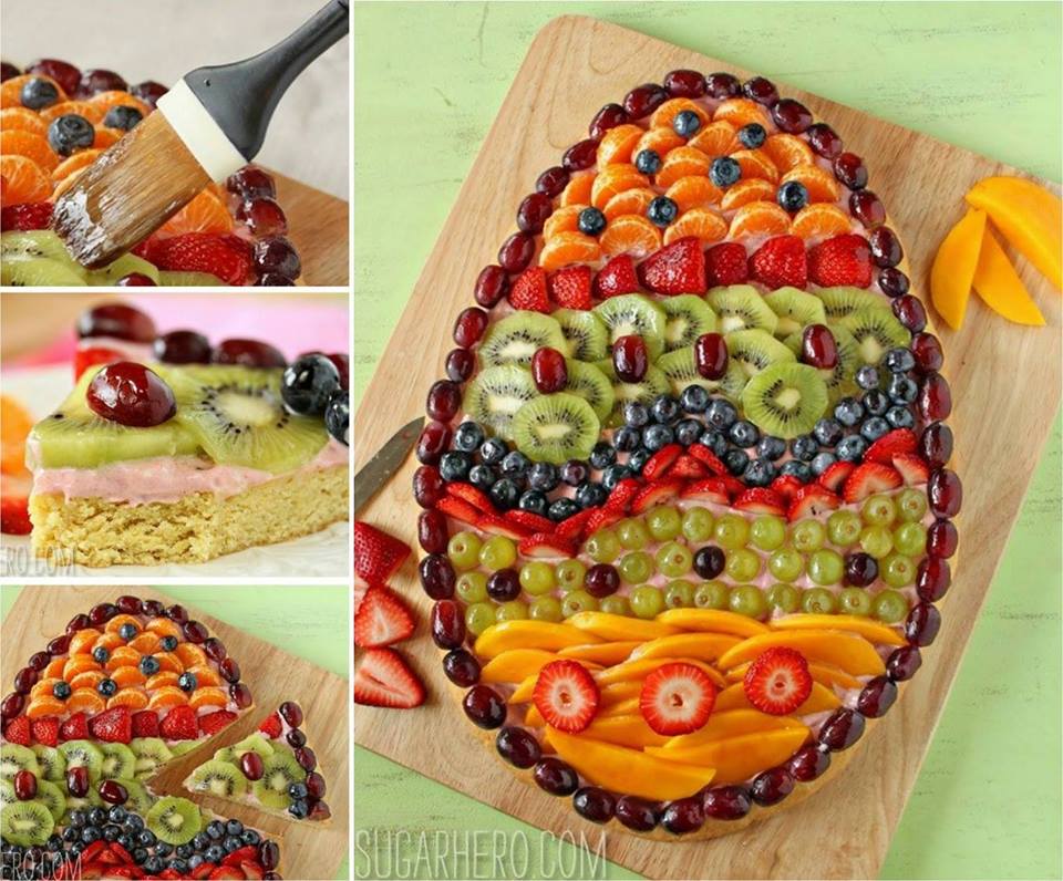 DIY Festive Fruit Platter for Christmas and Holiday - easter egg fresh fruit pizza