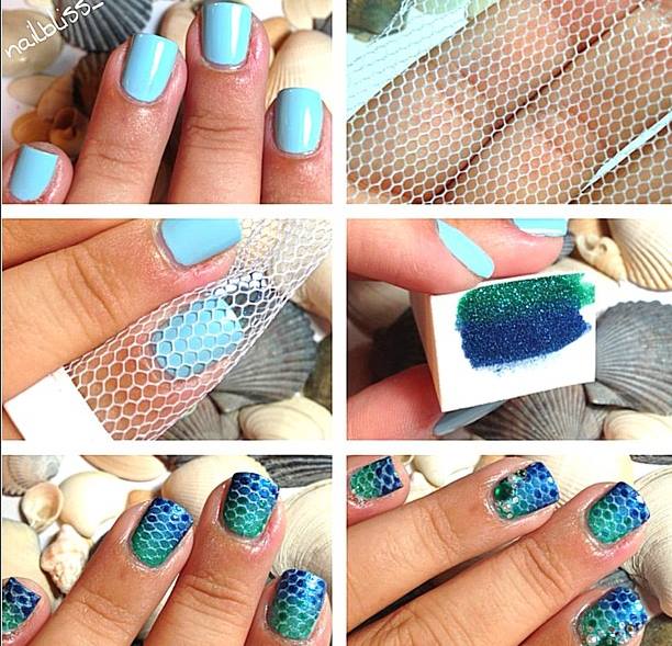 DIY Mermaid Nails Tutorials2