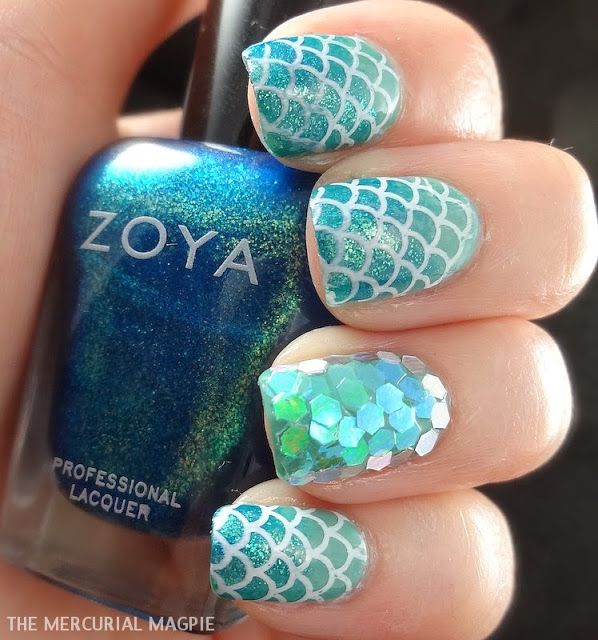 DIY Mermaid Nails Tutorials4